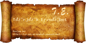 Törjék Erzsébet névjegykártya