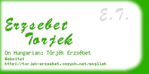 erzsebet torjek business card