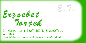 erzsebet torjek business card